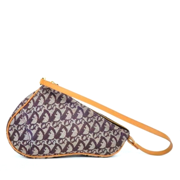 ⭐️DIOR VINTAGE MINI SADDLE BAG BROWN & BEIGE MONOGRAM CANVAS & LEATHER - Picture 2 of 6